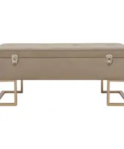 vidaXL Bench with Storage Compartment 105 cm Beige Velvet