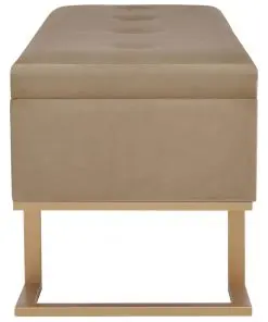 vidaXL Bench with Storage Compartment 105 cm Beige Velvet