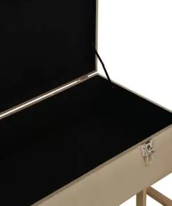 vidaXL Bench with Storage Compartment 105 cm Beige Velvet