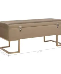 vidaXL Bench with Storage Compartment 105 cm Beige Velvet
