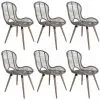 vidaXL Dining Chairs 6 pcs Brown Natural Rattan vidaXL Dining Chairs 6 pcs Brown Natural Rattan