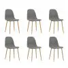 vidaXL Dining Chairs 6 pcs Light Grey Fabric