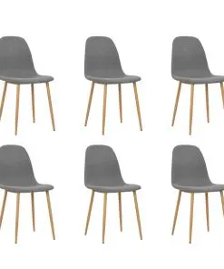 vidaXL Dining Chairs 6 pcs Light Grey Fabric