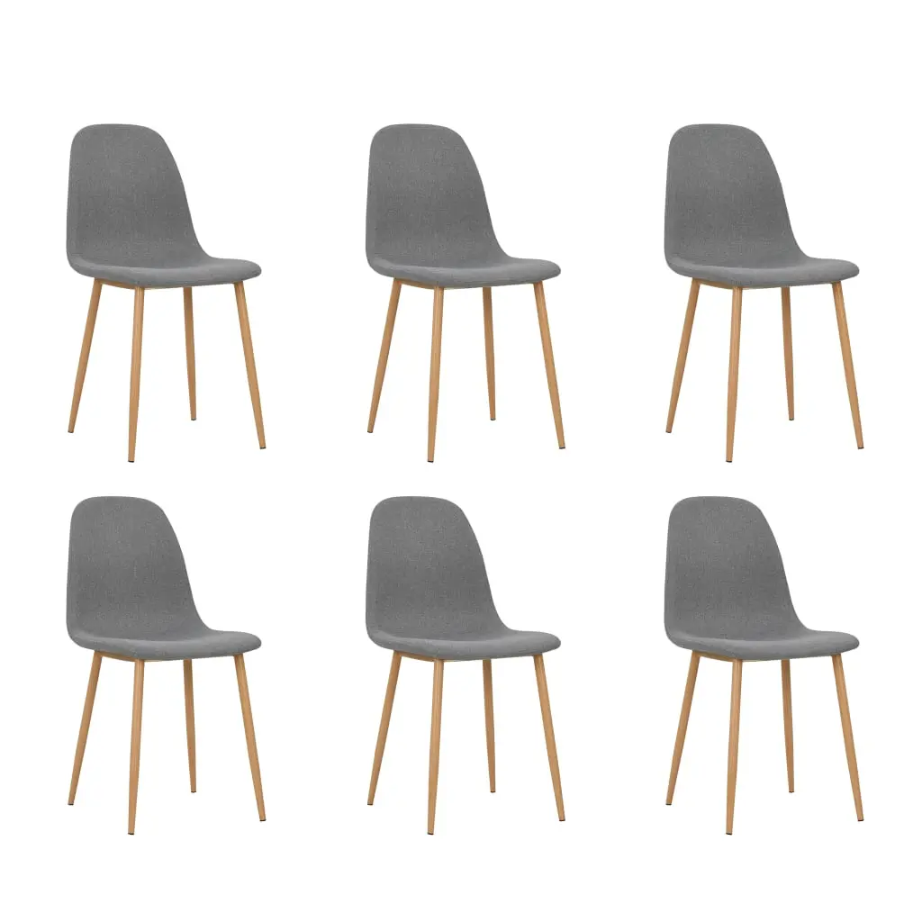 vidaXL Dining Chairs 6 pcs Light Grey Fabric