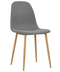 vidaXL Dining Chairs 6 pcs Light Grey Fabric