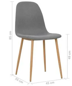 vidaXL Dining Chairs 6 pcs Light Grey Fabric