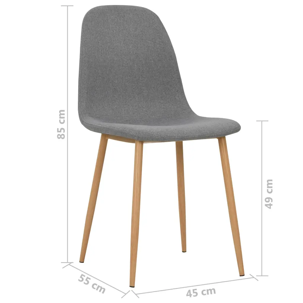 vidaXL Dining Chairs 6 pcs Light Grey Fabric