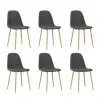 vidaXL Dining Chairs 6 pcs Dark Grey Fabric