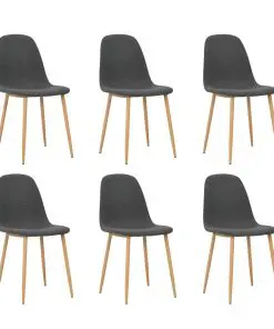 vidaXL Dining Chairs 6 pcs Dark Grey Fabric