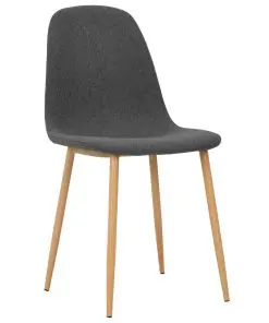 vidaXL Dining Chairs 6 pcs Dark Grey Fabric