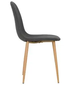 vidaXL Dining Chairs 6 pcs Dark Grey Fabric