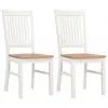 vidaXL Dining Chairs 2 pcs White Solid Oak Wood vidaXL Dining Chairs 2 pcs White Solid Oak Wood