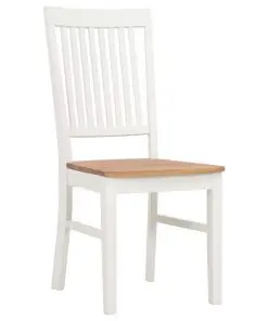 vidaXL Dining Chairs 2 pcs White Solid Oak Wood