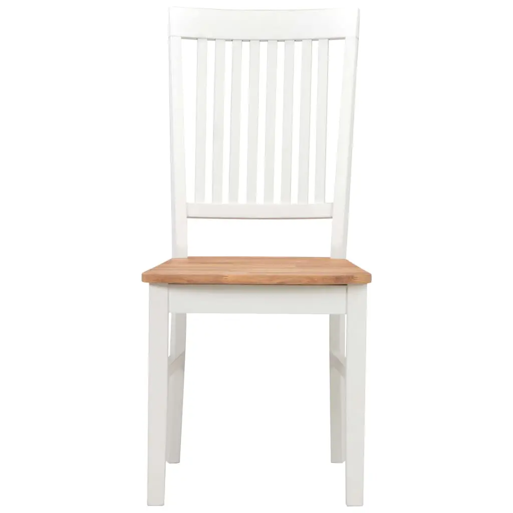 vidaXL Dining Chairs 2 pcs White Solid Oak Wood