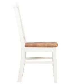 vidaXL Dining Chairs 2 pcs White Solid Oak Wood