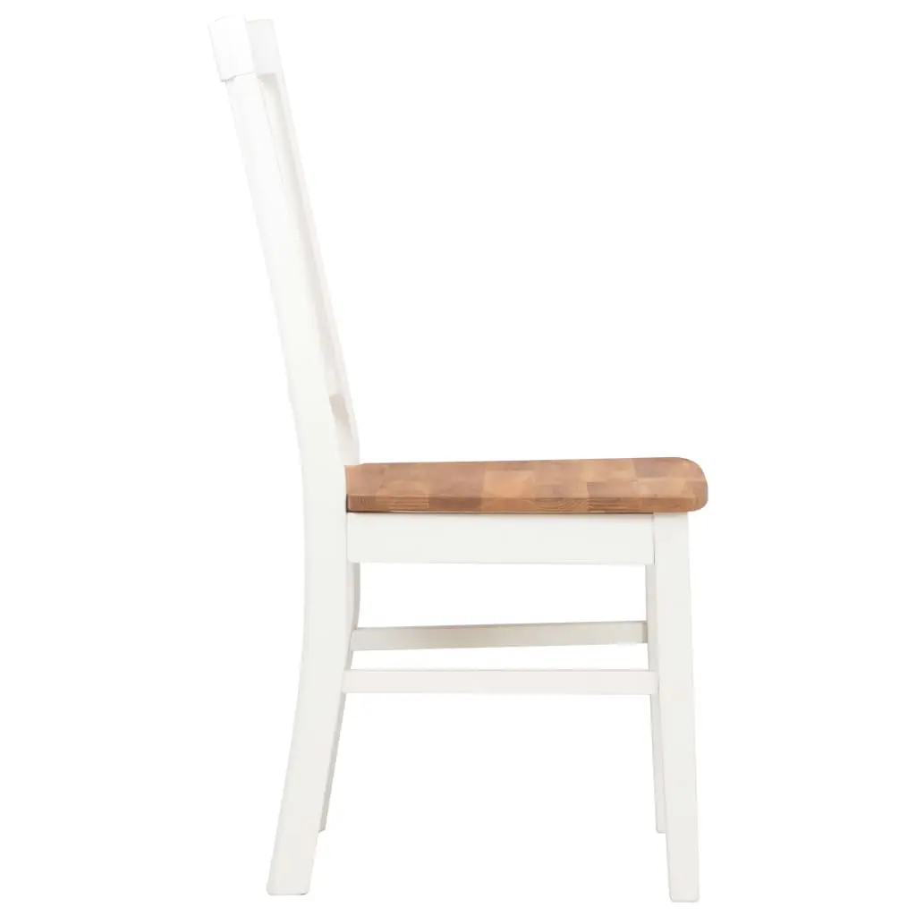 vidaXL Dining Chairs 2 pcs White Solid Oak Wood