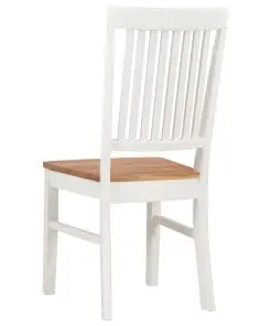 vidaXL Dining Chairs 2 pcs White Solid Oak Wood