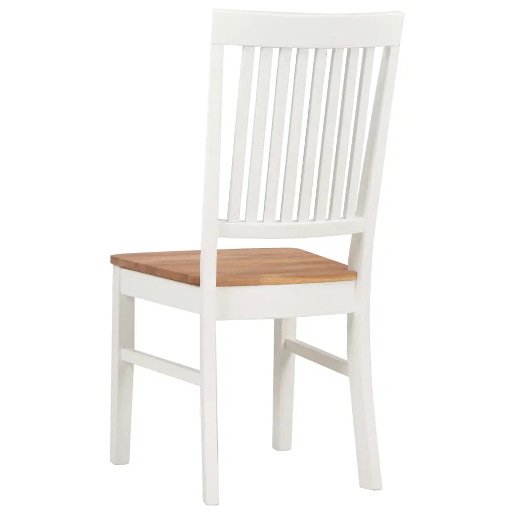 vidaXL Dining Chairs 2 pcs White Solid Oak Wood
