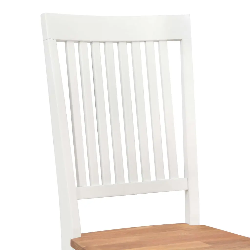 vidaXL Dining Chairs 2 pcs White Solid Oak Wood