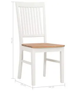 vidaXL Dining Chairs 2 pcs White Solid Oak Wood