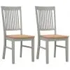 vidaXL Dining Chairs 2 pcs Grey Solid Oak Wood vidaXL Dining Chairs 2 pcs Grey Solid Oak Wood