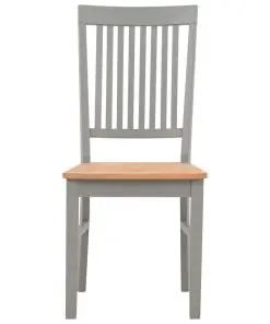 vidaXL Dining Chairs 2 pcs Grey Solid Oak Wood
