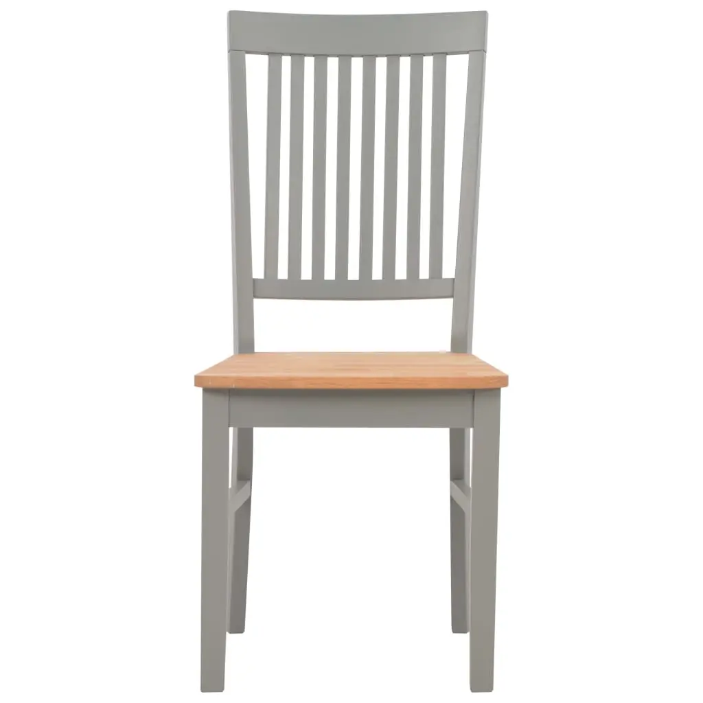 vidaXL Dining Chairs 2 pcs Grey Solid Oak Wood