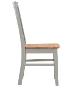 vidaXL Dining Chairs 2 pcs Grey Solid Oak Wood