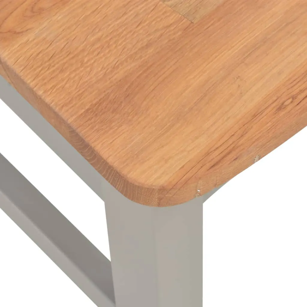 vidaXL Dining Chairs 2 pcs Grey Solid Oak Wood