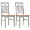 vidaXL Dining Chairs 2 pcs Grey Solid Oak Wood vidaXL Dining Chairs 2 pcs Grey Solid Oak Wood