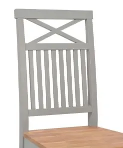 vidaXL Dining Chairs 2 pcs Grey Solid Oak Wood