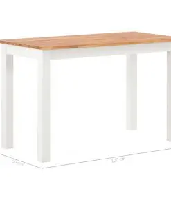 vidaXL Dining Table 120x60x74 cm Solid Oak Wood