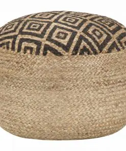 vidaXL Handmade Pouffe Black 45×30 cm Jute