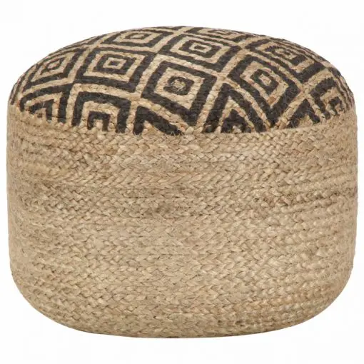 vidaXL Handmade Pouffe Black 45×30 cm Jute