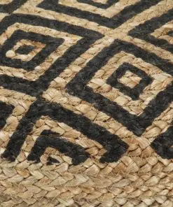 vidaXL Handmade Pouffe Black 45×30 cm Jute