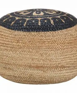 vidaXL Handmade Pouffe Blue 45×30 cm Jute