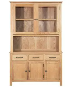 vidaXL Desk Hutch 110×33.5×105 cm Solid Oak Wood