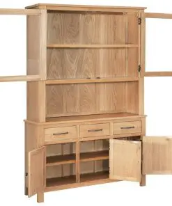 vidaXL Desk Hutch 110×33.5×105 cm Solid Oak Wood