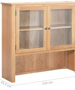 vidaXL Desk Hutch 110×33.5×105 cm Solid Oak Wood