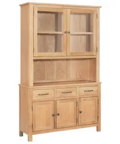 vidaXL Desk Hutch 110×33.5×105 cm Solid Oak Wood