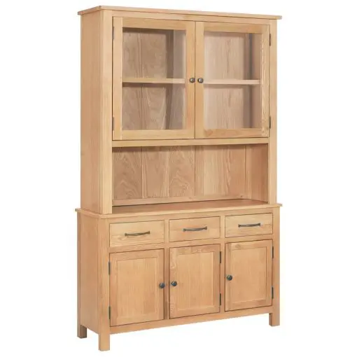 vidaXL Desk Hutch 110×33.5×105 cm Solid Oak Wood