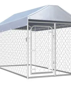 vidaXL Outdoor Dog Kennel with Roof 200x100x125 cm