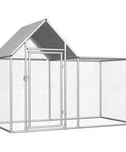 vidaXL Chicken Coop 2x1x1.5 m Galvanised Steel