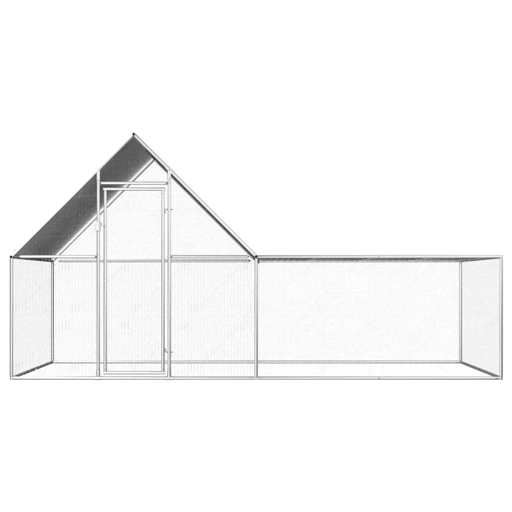 vidaXL Chicken Coop 4x2x2 m Galvanised Steel
