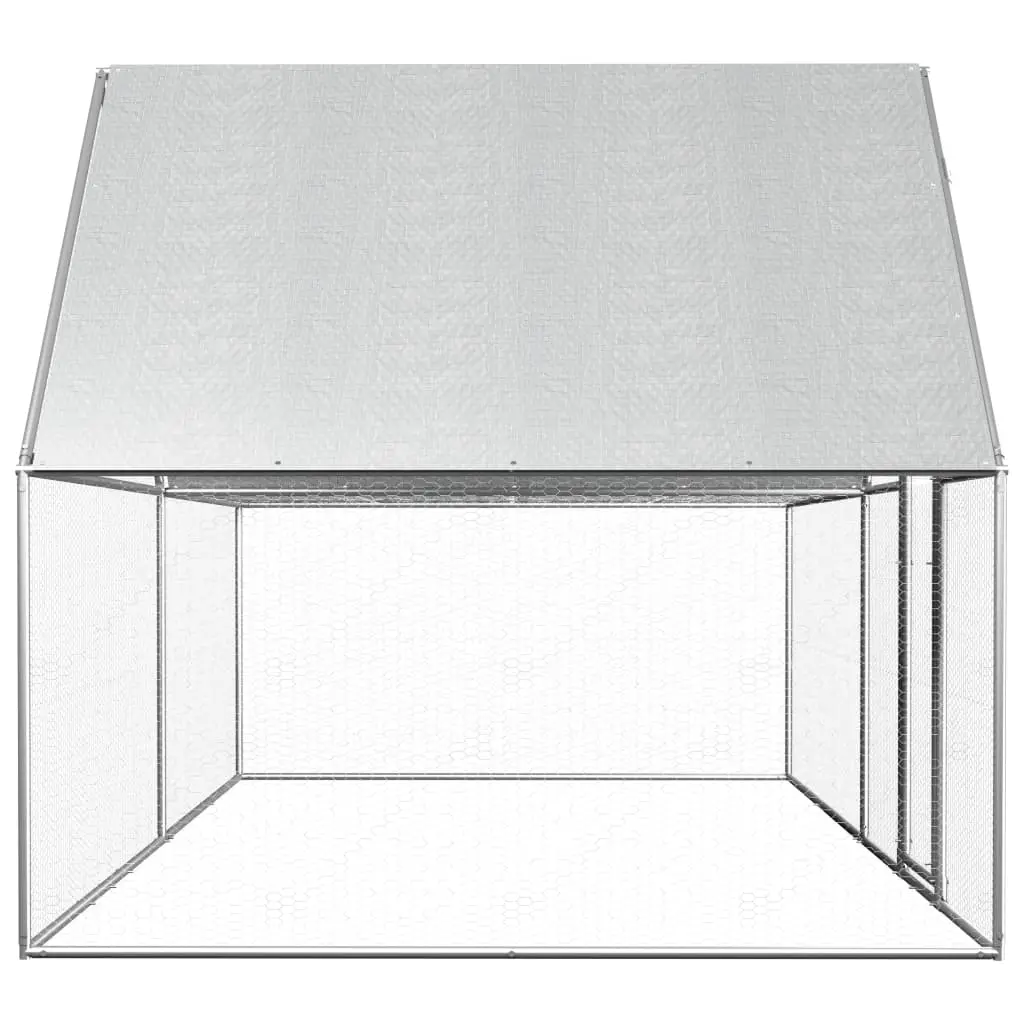 vidaXL Chicken Coop 4x2x2 m Galvanised Steel
