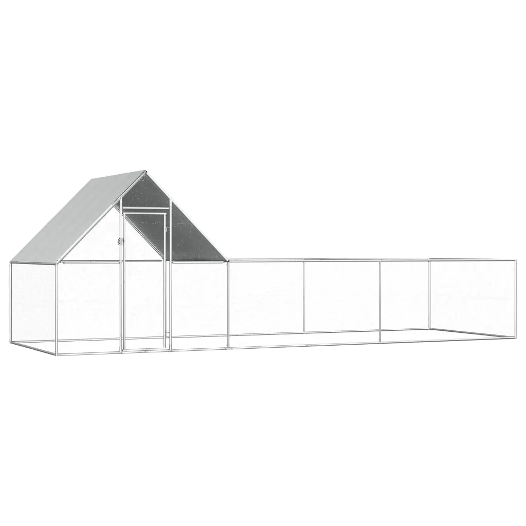 vidaXL Chicken Coop 6x2x2 m Galvanised Steel