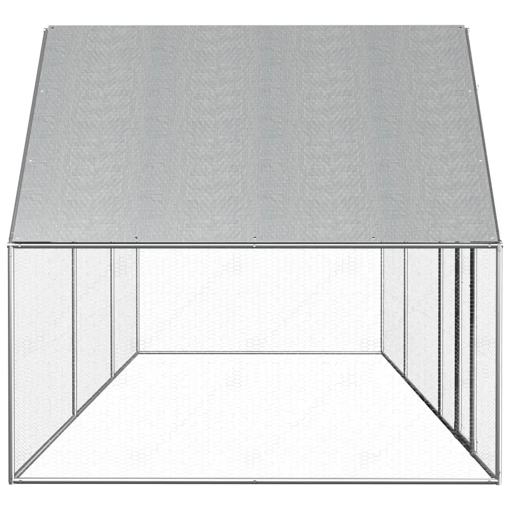 vidaXL Chicken Coop 6x2x2 m Galvanised Steel