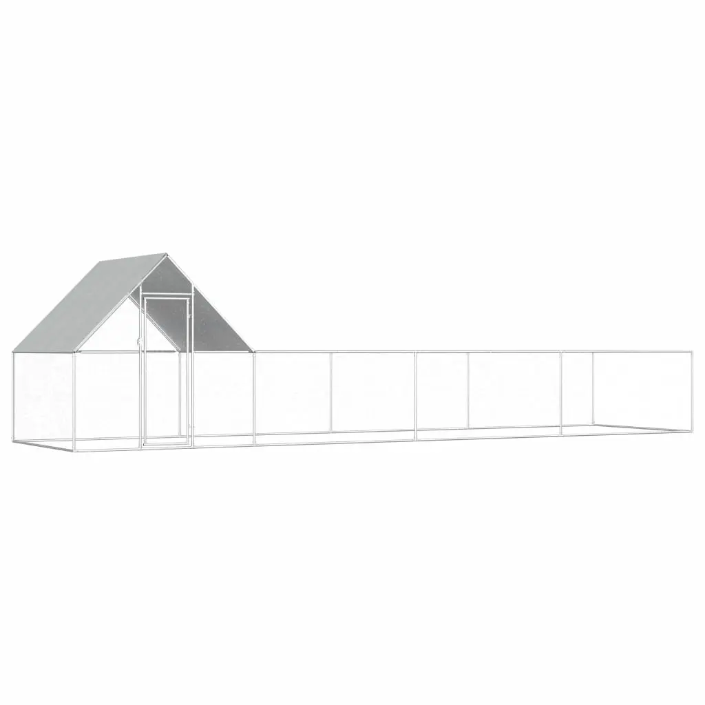 vidaXL Chicken Coop 8x2x2 m Galvanised Steel
