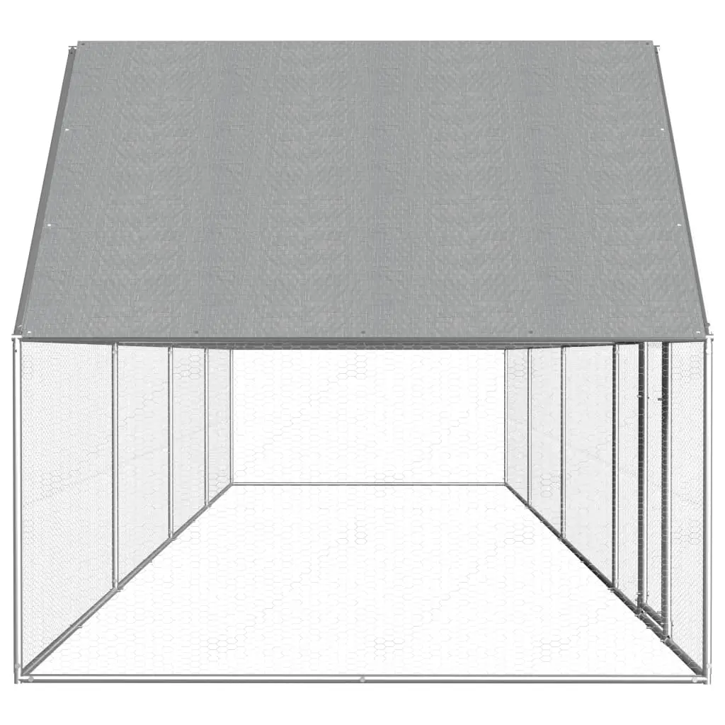 vidaXL Chicken Coop 8x2x2 m Galvanised Steel