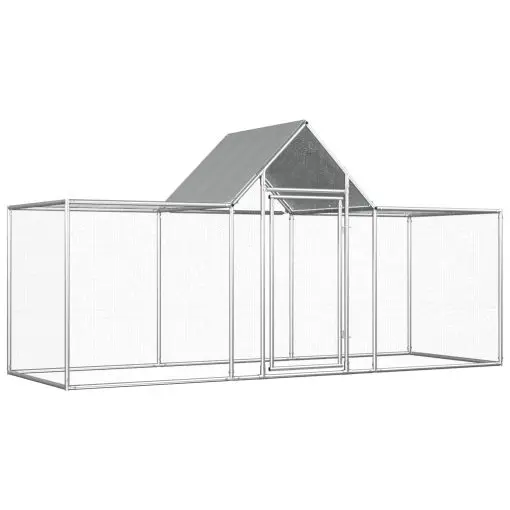 vidaXL Chicken Coop 3x1x1.5 m Galvanised Steel